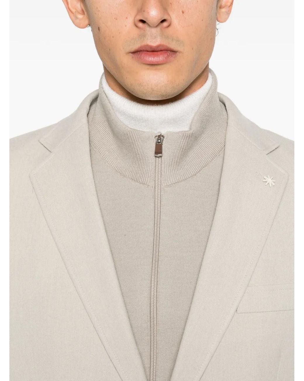 Manuel Ritz Natural Stretch Flannel-Bib Blazer for men