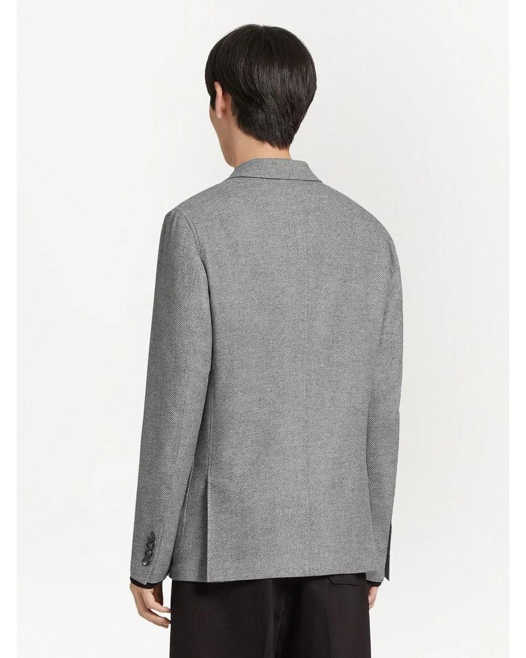 Zegna Gray Trofeo Single-Breasted Cashmere Jacket for men