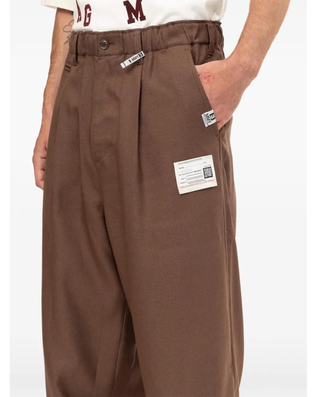 Maison Mihara Yasuhiro Brown Sweat Layered Twill Pants for men