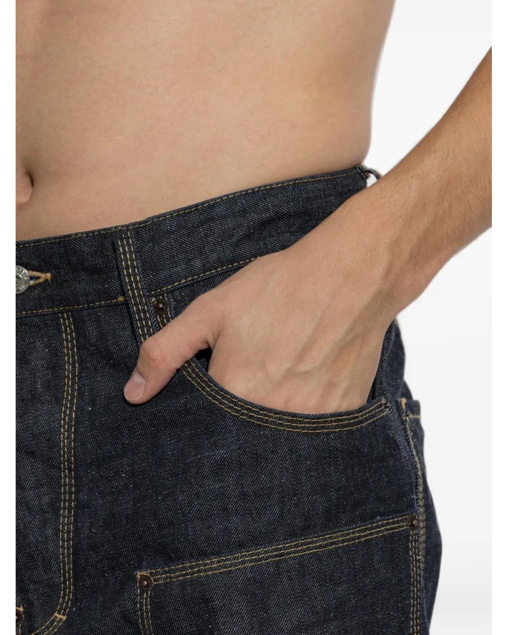 DSquared² Blue Japanese Rinse Baggy Carpenter Jeans for men