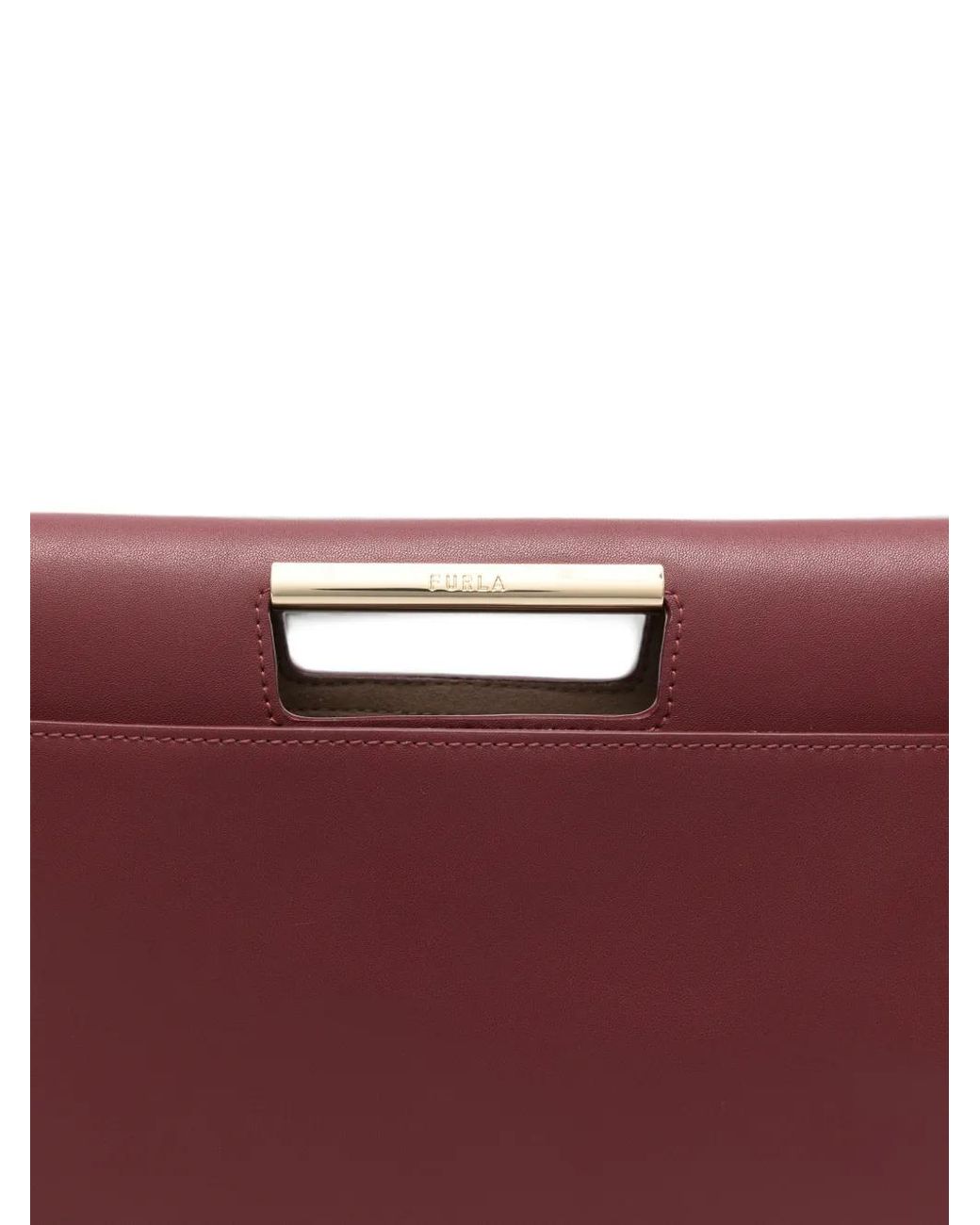 Furla Purple Logo-Engraved Clutch Bag