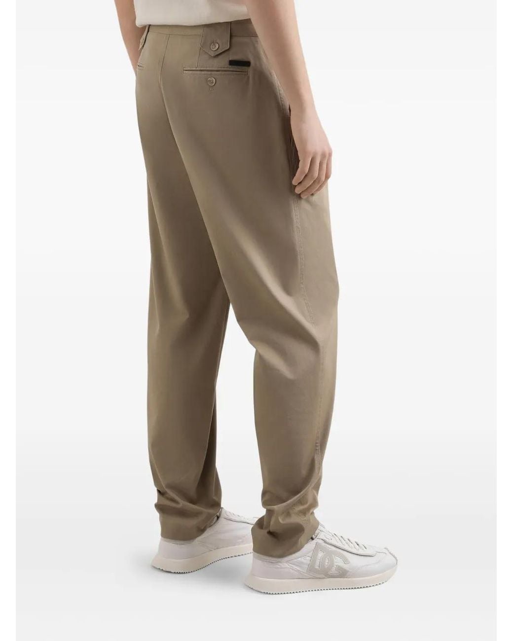 Dolce & Gabbana Natural Dolce & Gabbana Gabardine Trousers for men