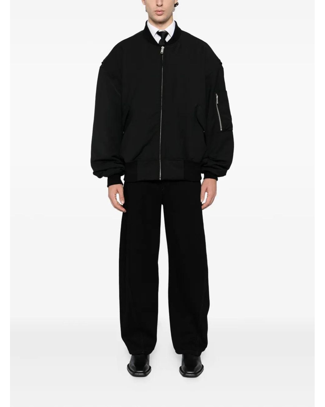 Entire studios Black Broad Bomber Jacket for men
