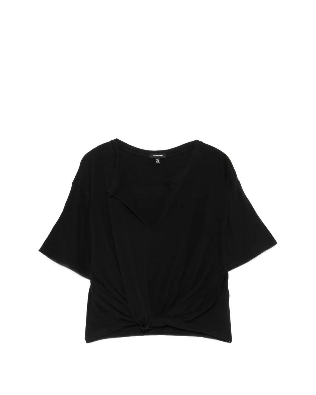 R13 Black Twisted Front Tee