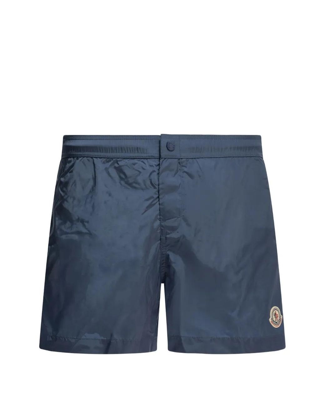 Moncler Blue Logo-Patch Swim Shorts for men
