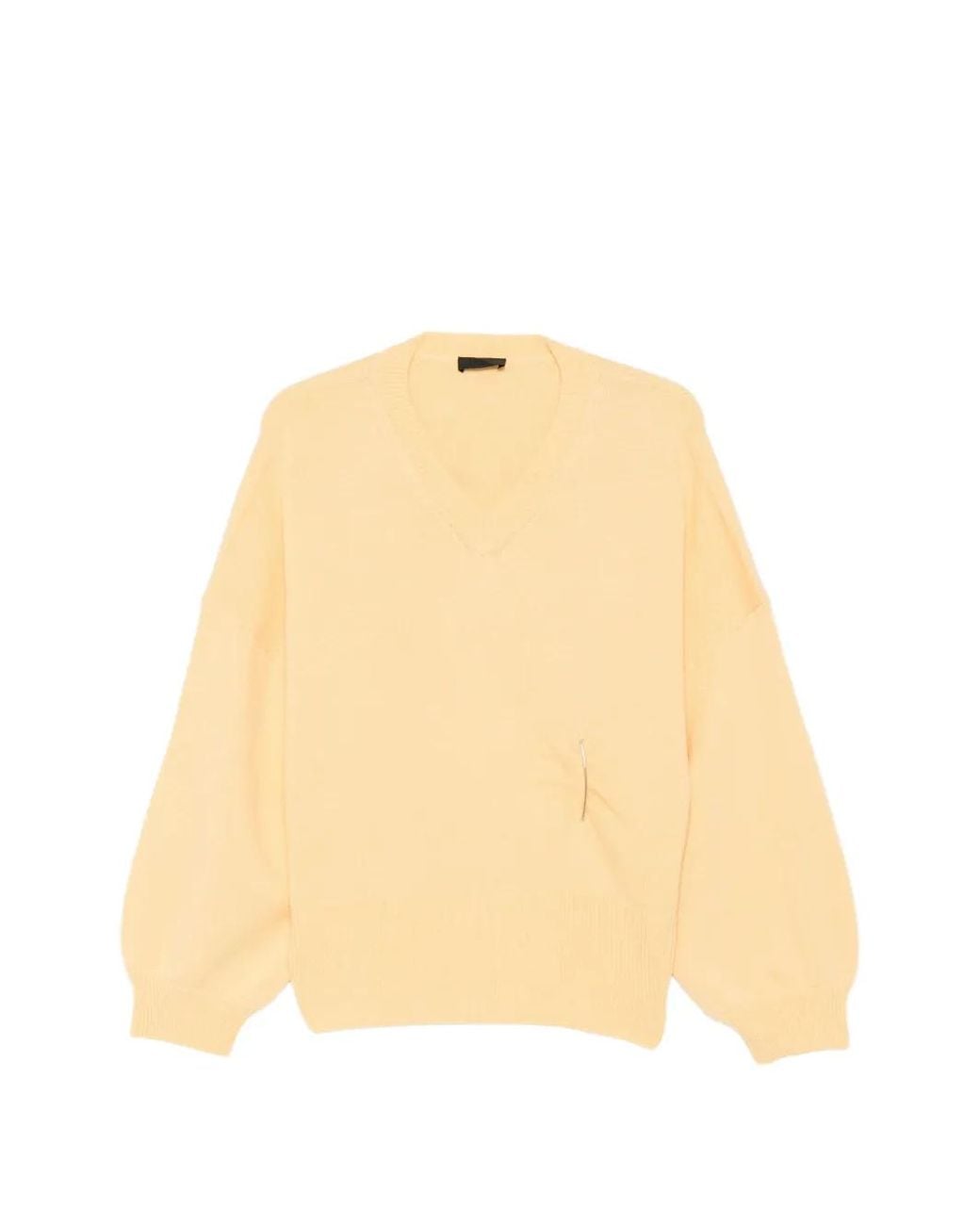 Liu Jo Natural V-Neck Ruched Sweater