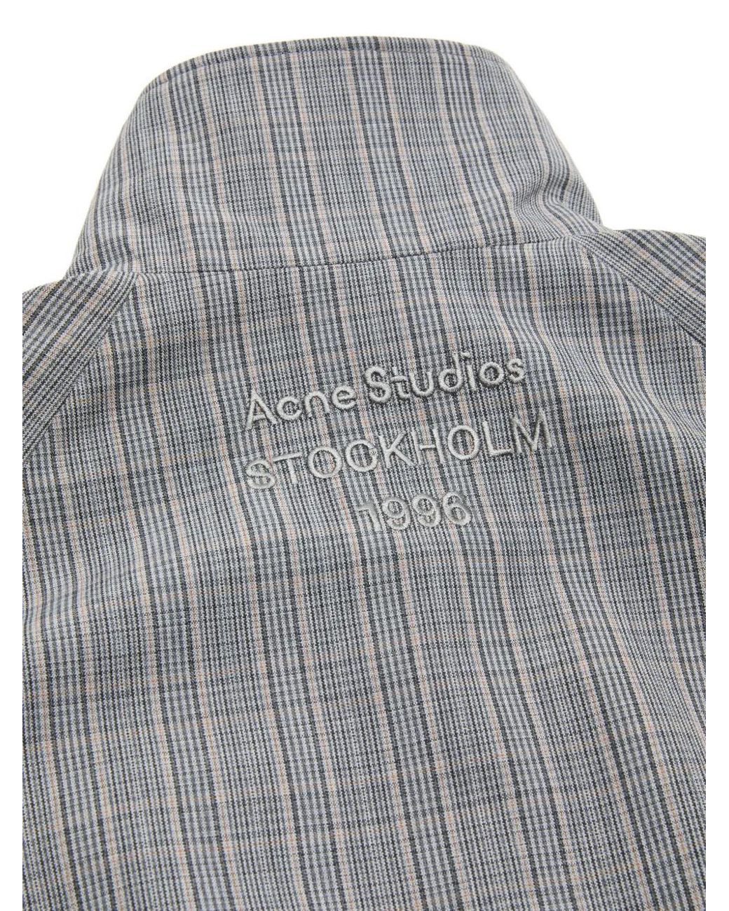 Acne Gray Plaid Zip Jacket