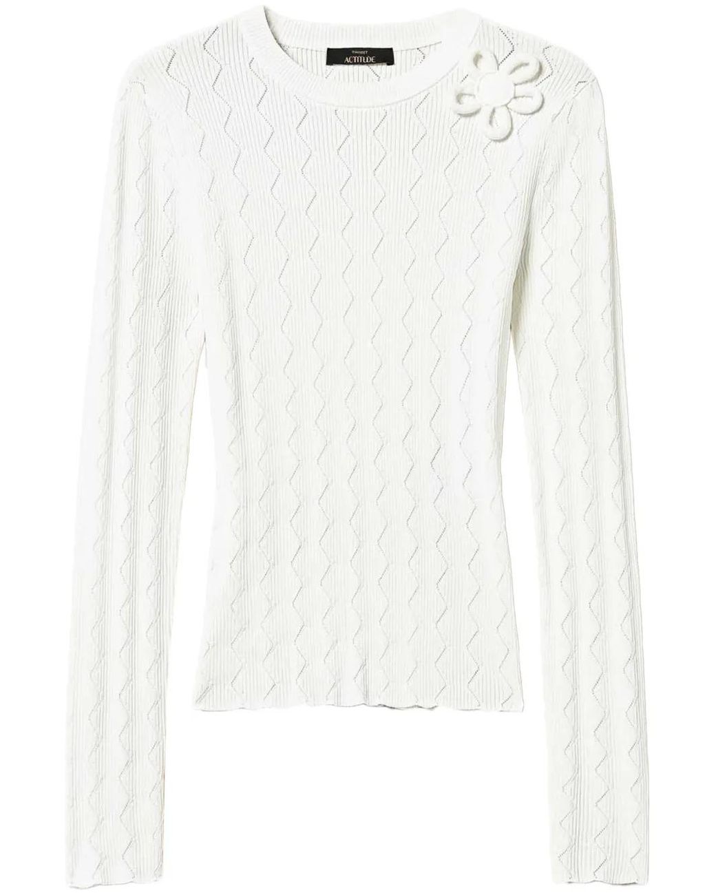 Twinset White Floral-Appliqué Jumper