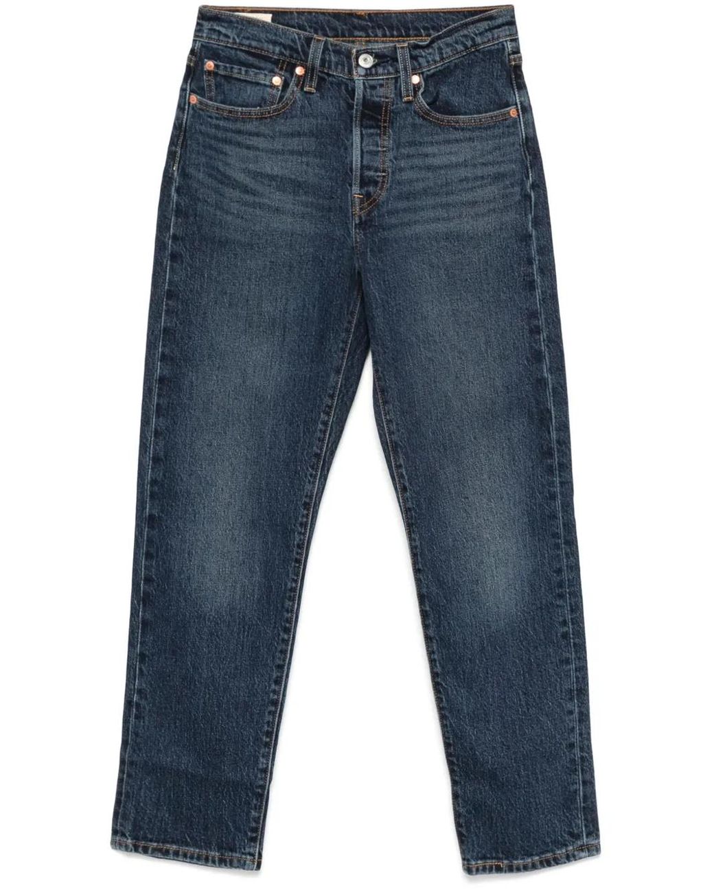 Levi's Blue 501 Cropped Jeans