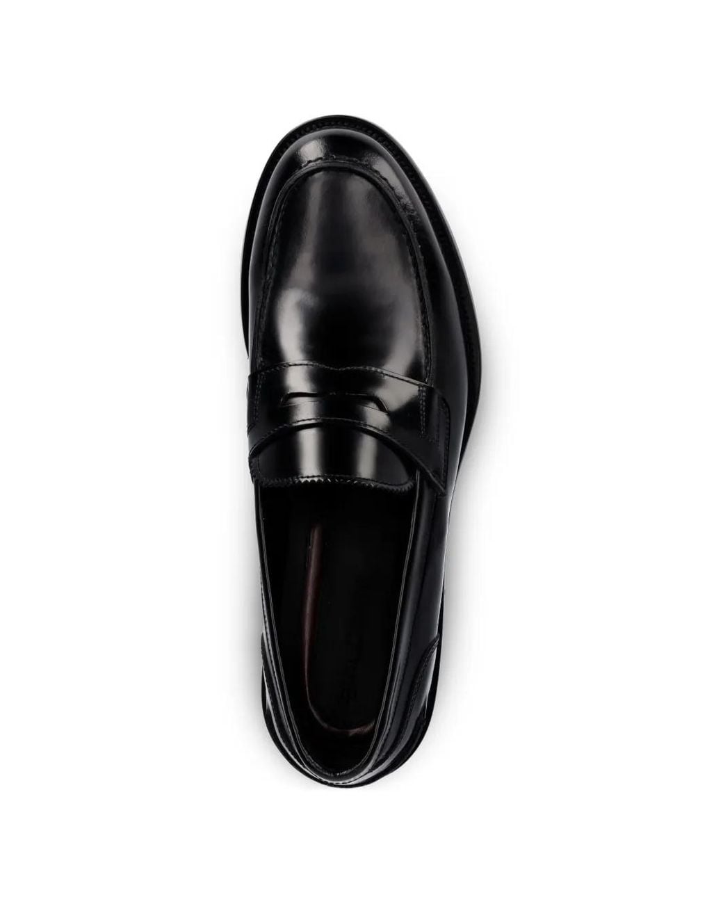 Baldinini Black Leather Penny Loafers for men