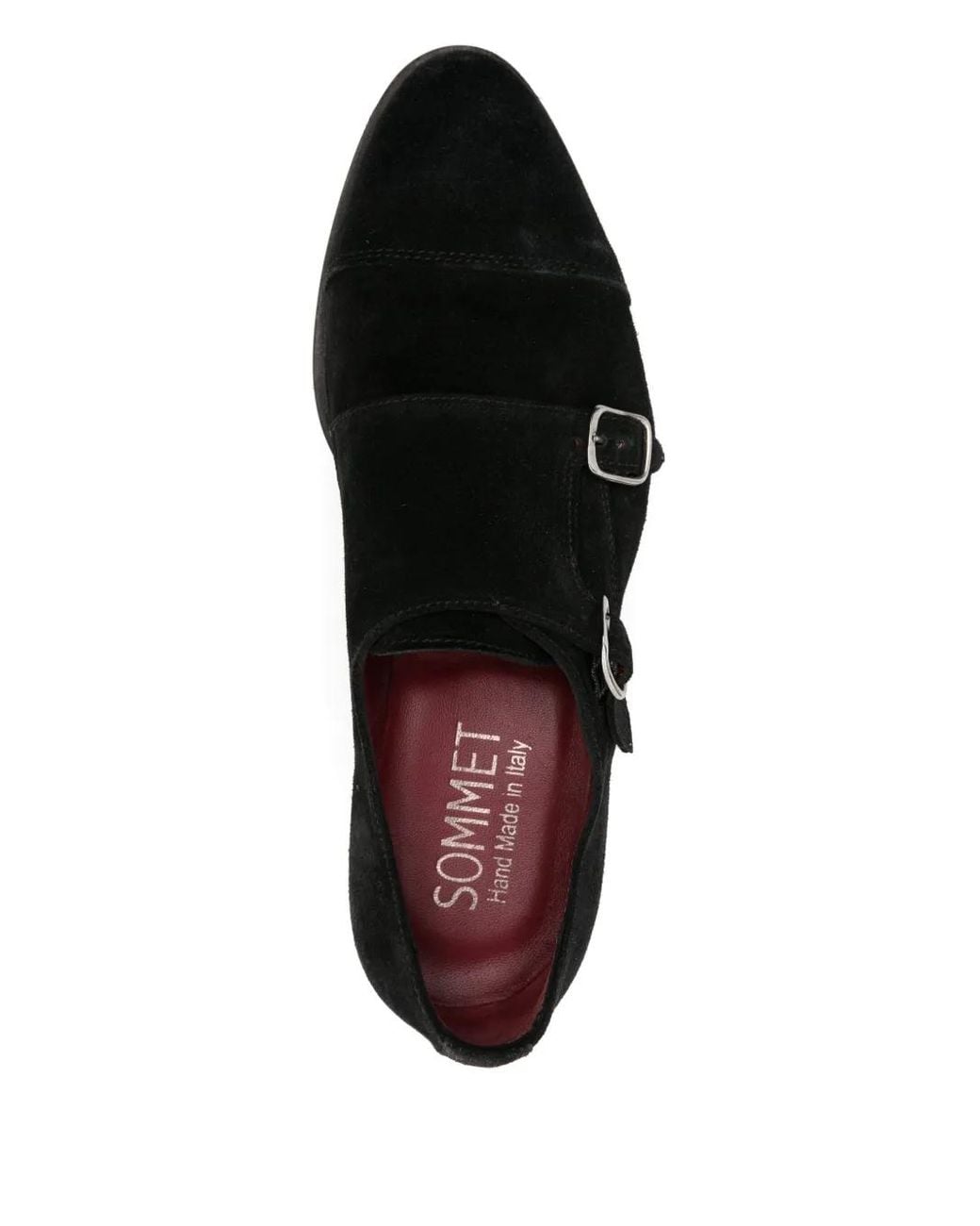 SOMMET Black Double Monk-Strap Shoes