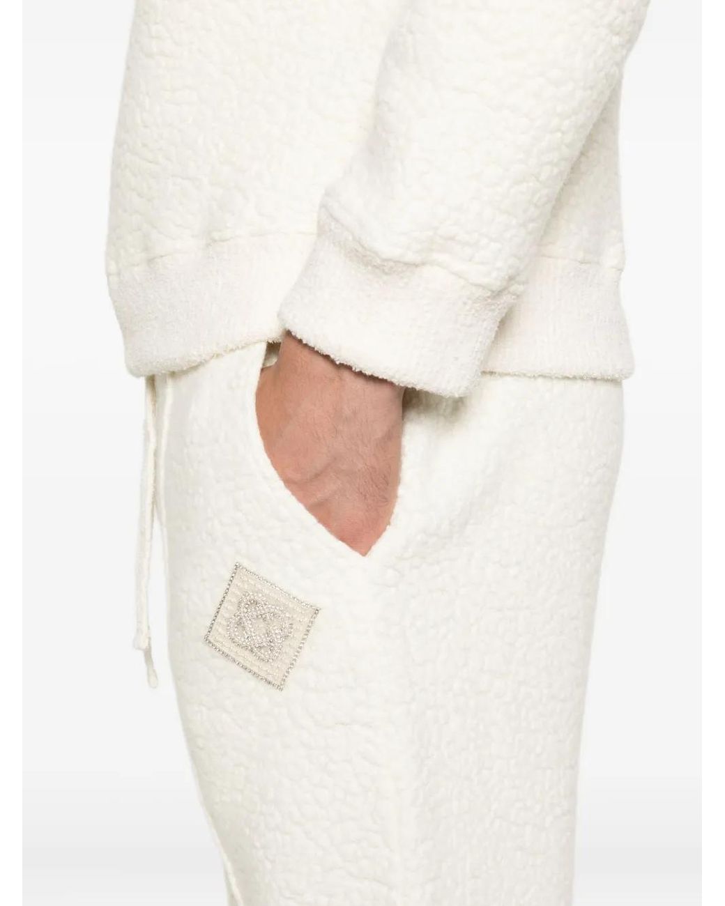 Casablanca White Textured Logo-Patch Track Pants for men
