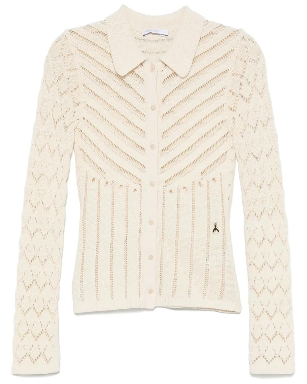 Patrizia Pepe Natural Open-Knit Cardigan
