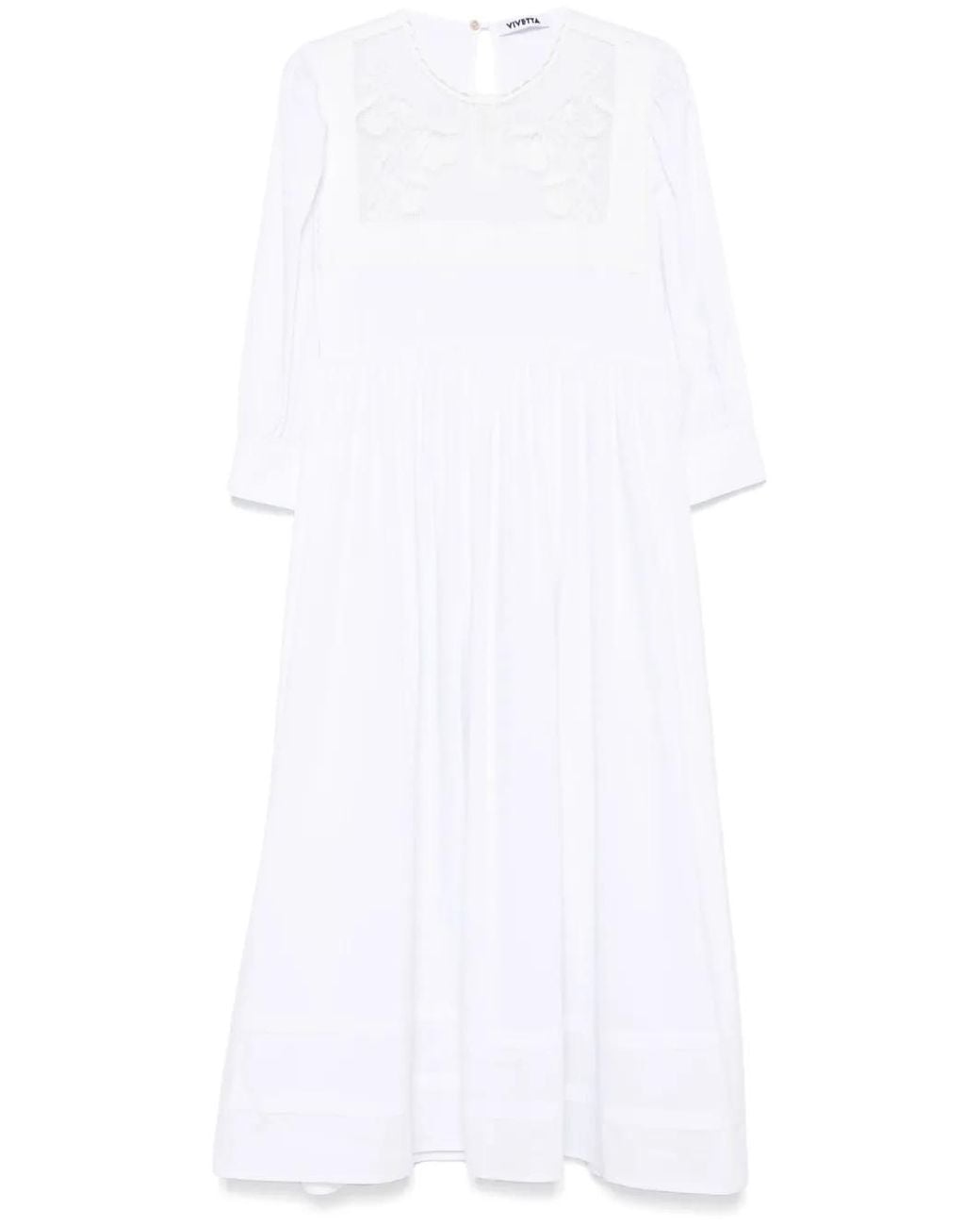 Vivetta White Embroidered Midi Dress