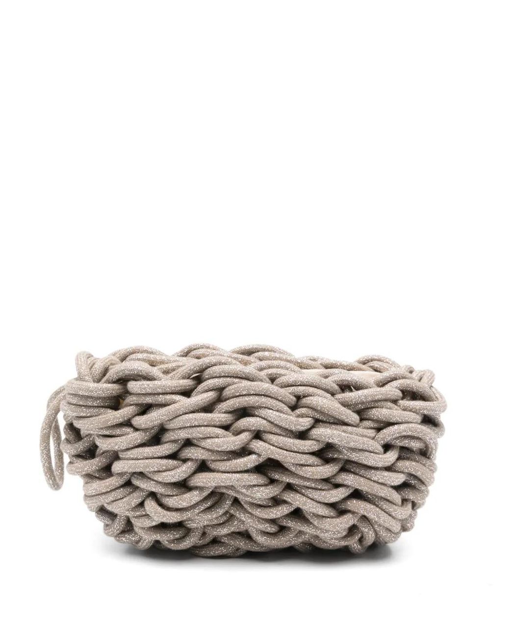 Alienina Gray Lina Woven Clutch Bag