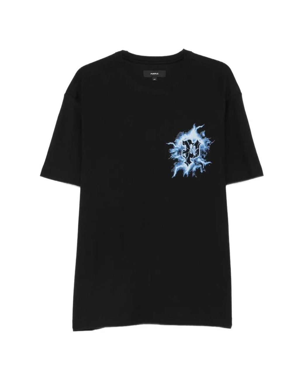 Purple Brand Black Graphic-Print T-Shirt for men
