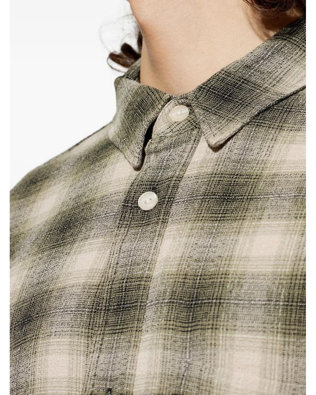 AllSaints Green Lumley Check-Pattern Shirt for men