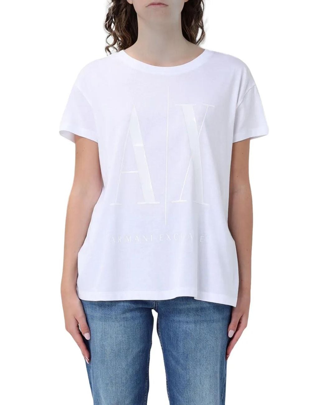 ARMANI EXCHANGE White Logo-Print T-Shirt