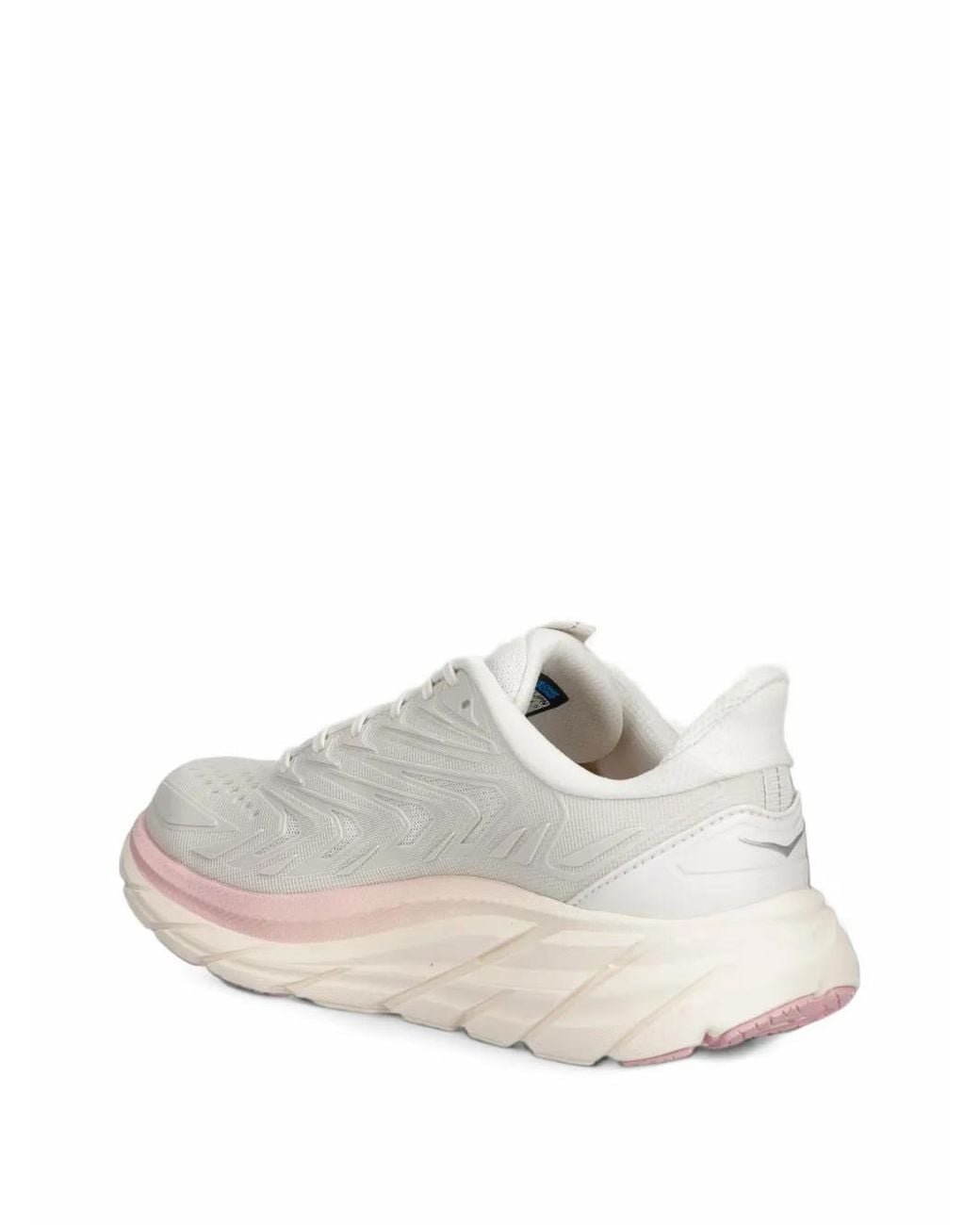 Hoka One One White Baskets Lacées Clifton À Semelle Épaisse