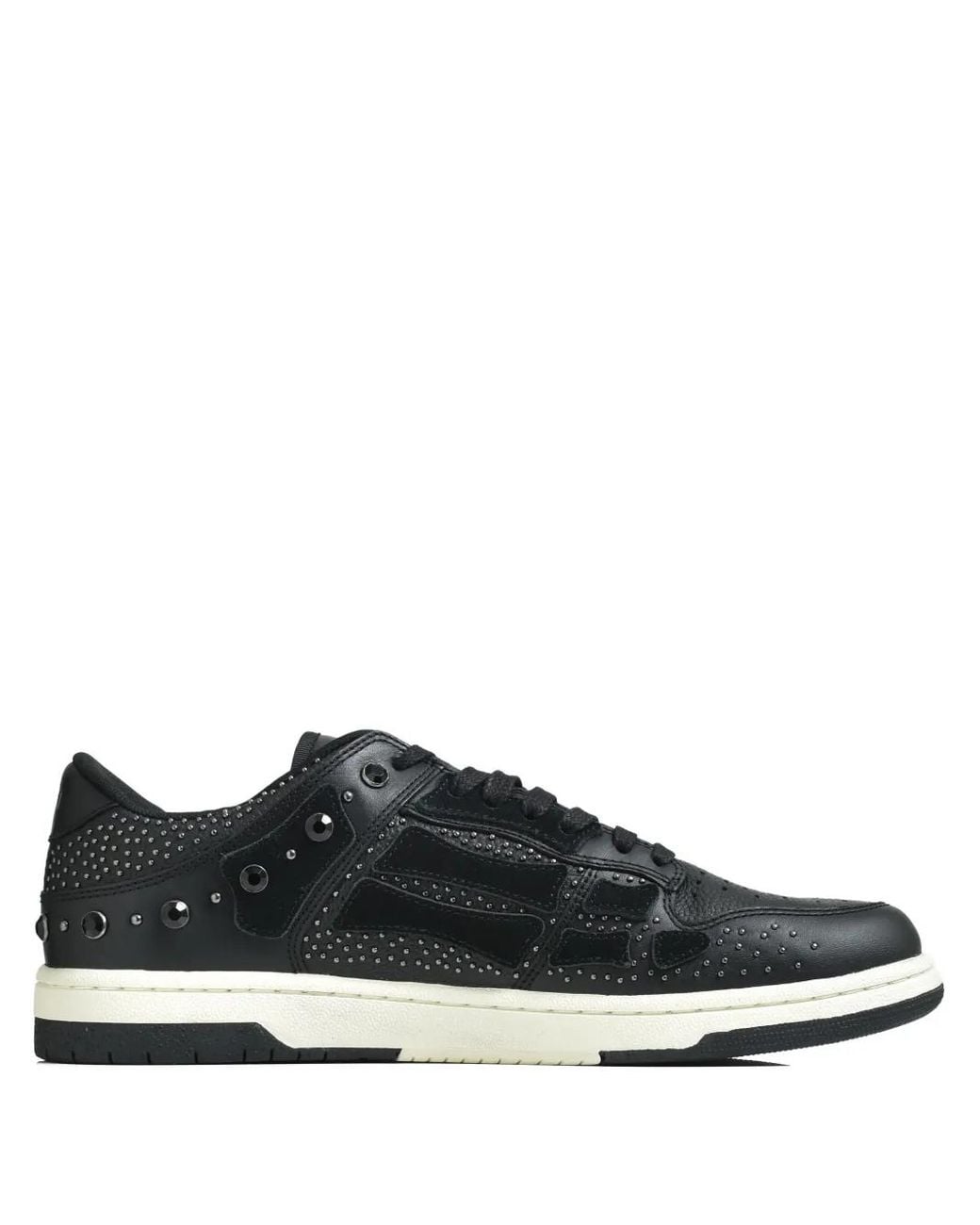 Amiri Black Skel Studded Lace-Up Sneakers for men