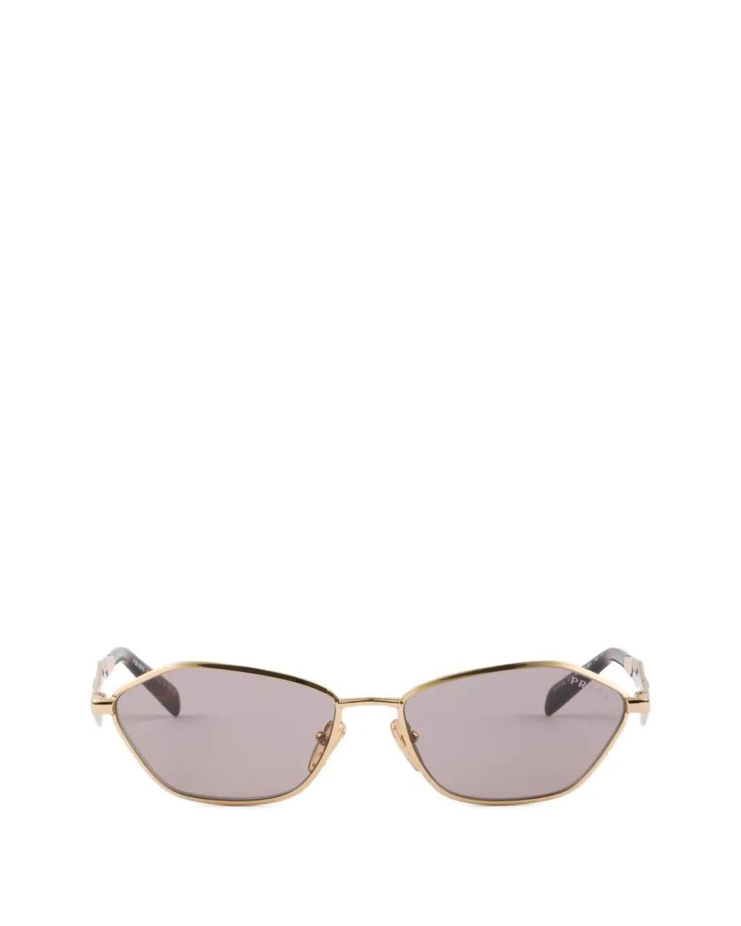 Prada Metallic Sunglasses With Prada Logo