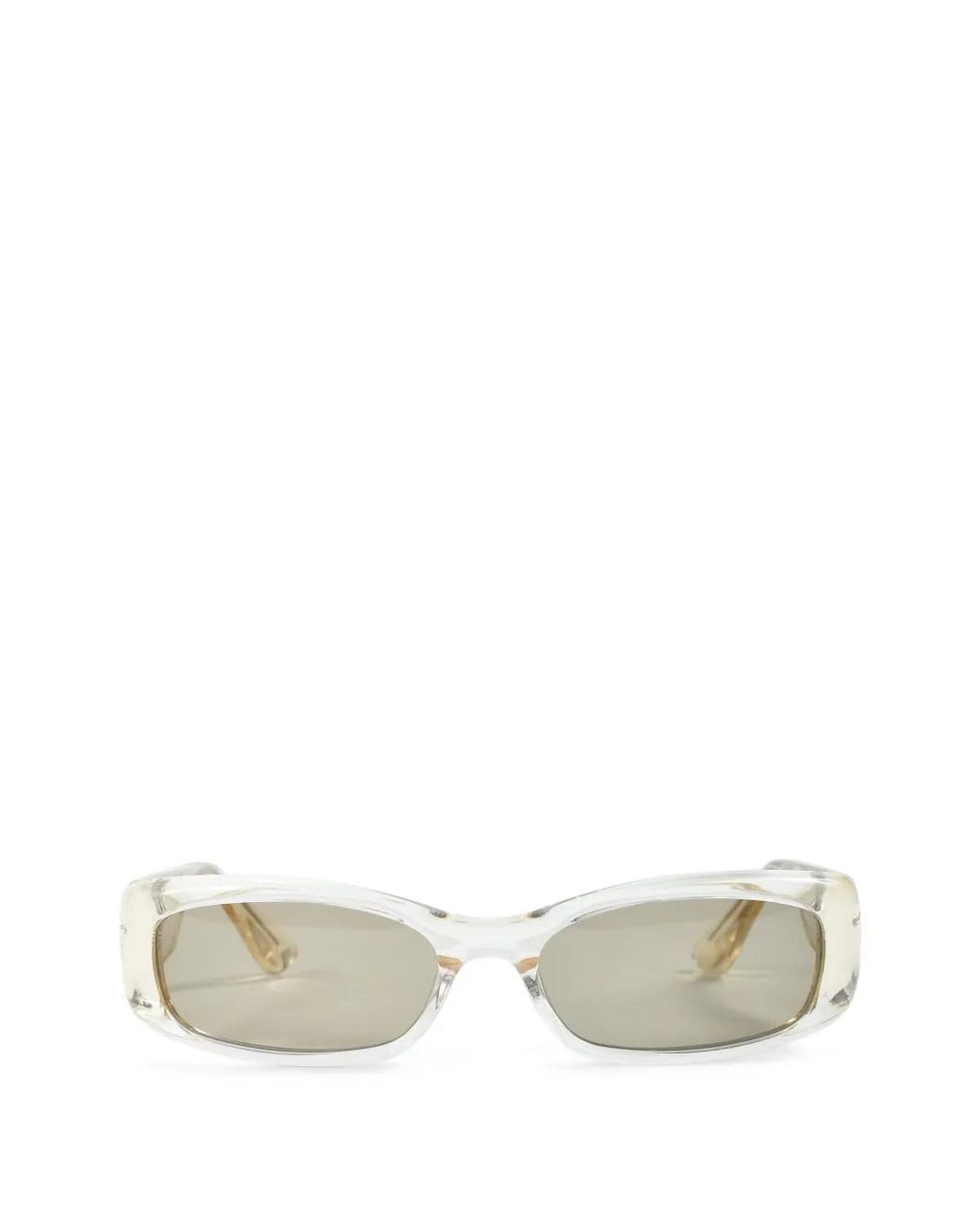 Port Tanger White Leila Rectangle-Frame Sunglasses