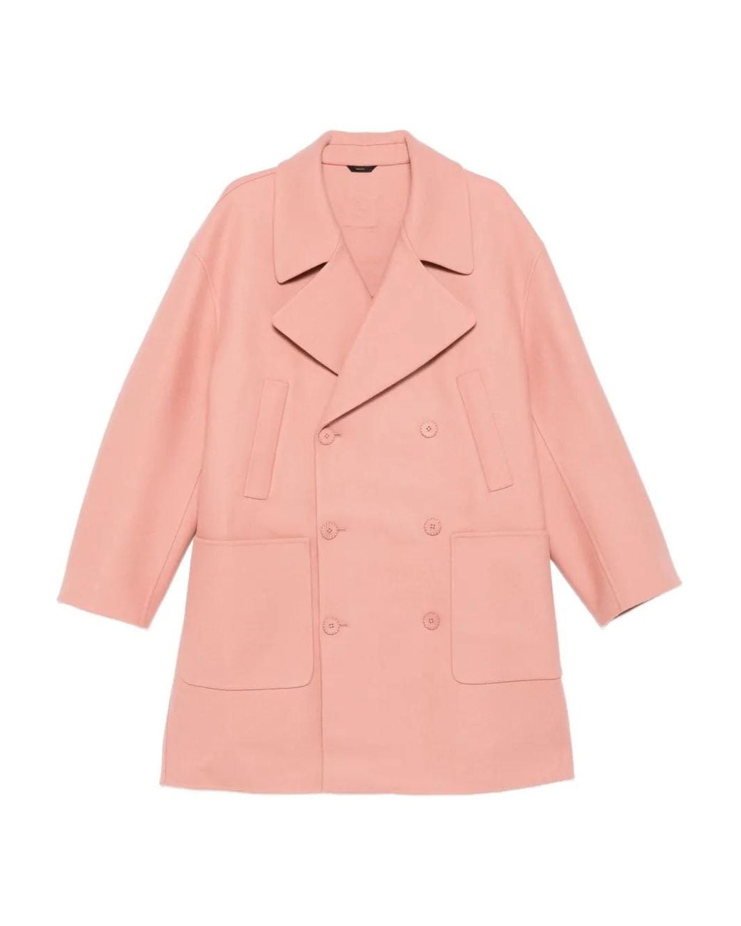 Fendi Pink Double-Breasted Patch-Pocket Coat for men