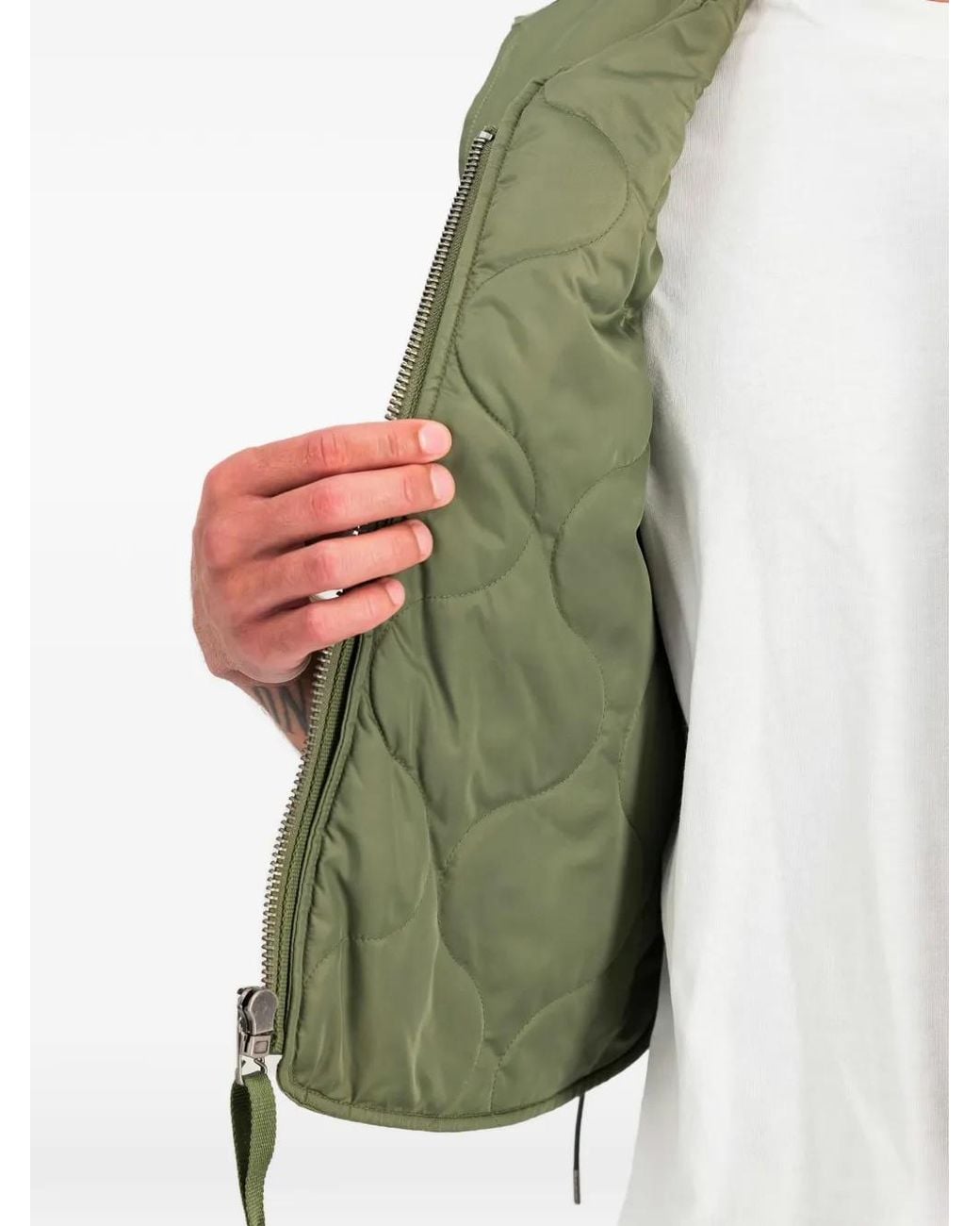 Alpha Industries Green Side-Tie Vest for men