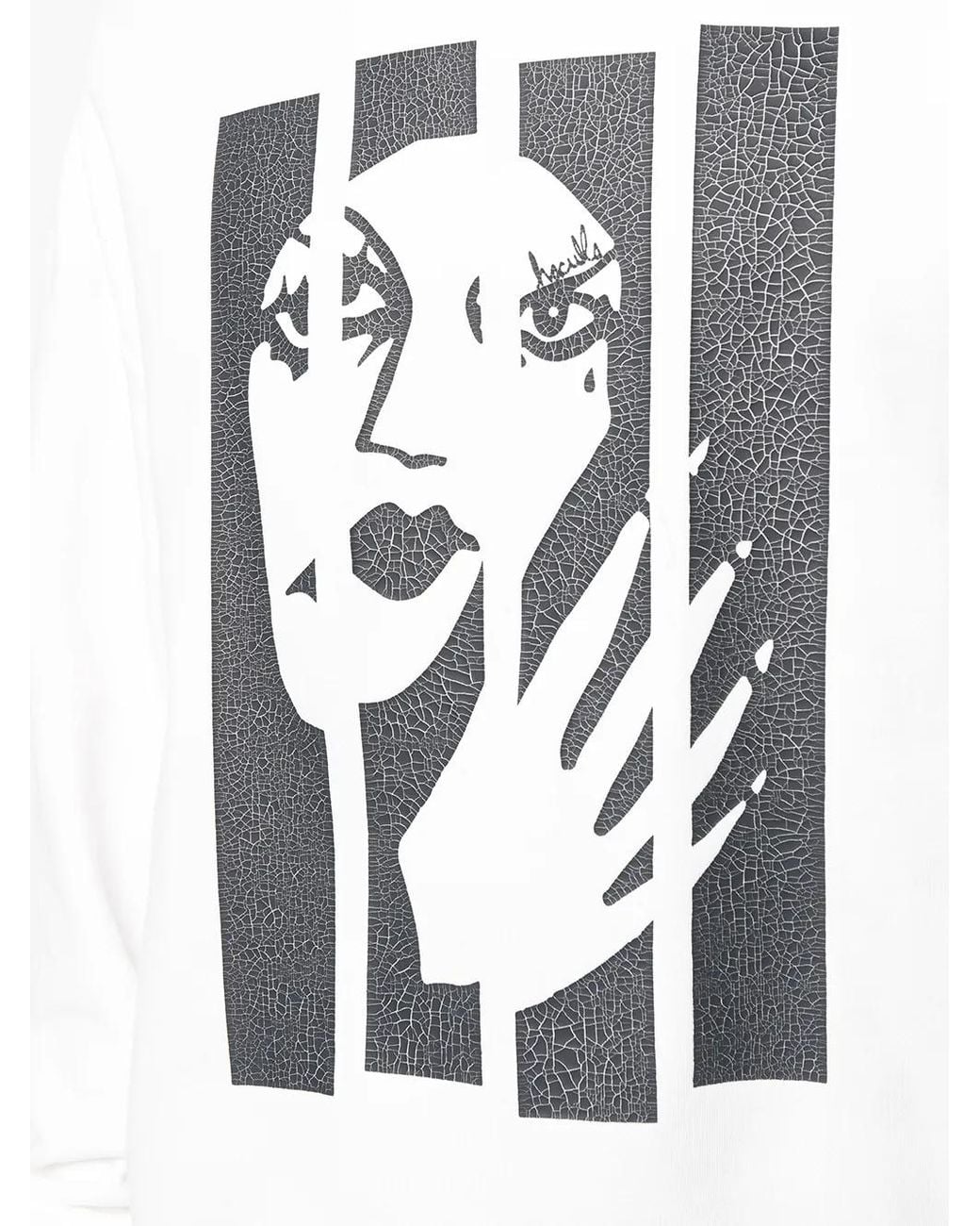 Haculla White Broken Witch Print Sweatshirt for men