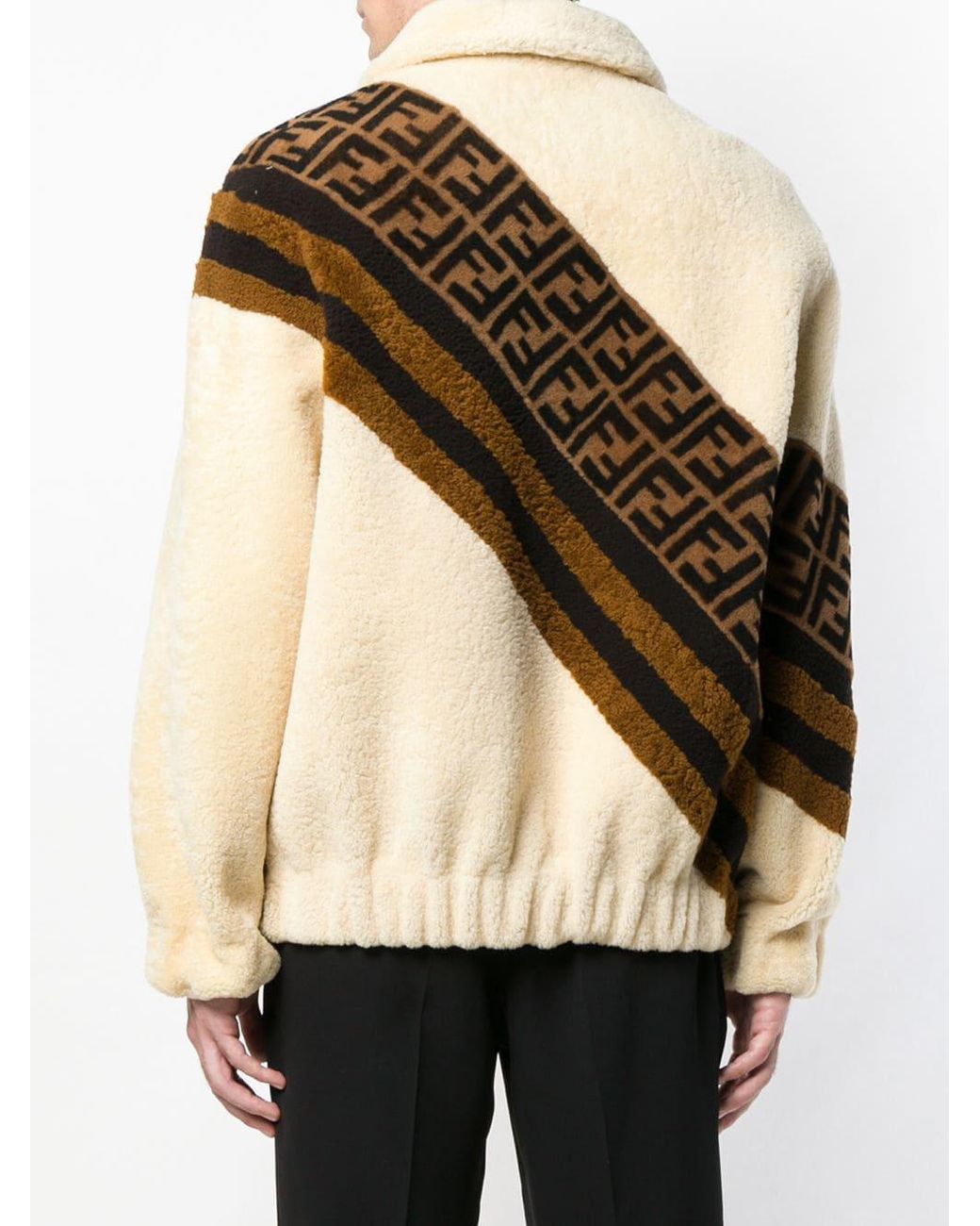 Fendi ff motif shearling jacket sale