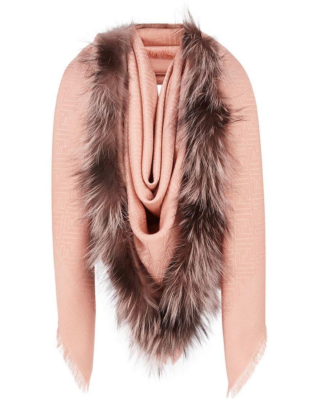 Fendi Touch Of Fur Shawl in Pink | Lyst