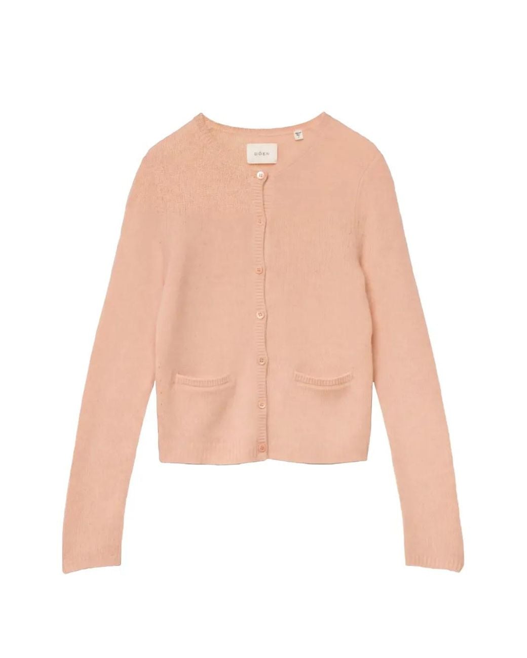 Doen White Thea Button-Up Patch-Pocket Cardigan