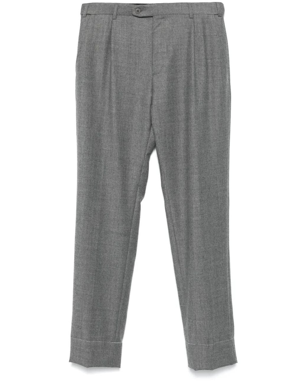 Brioni Gray Tapered Trousers for men