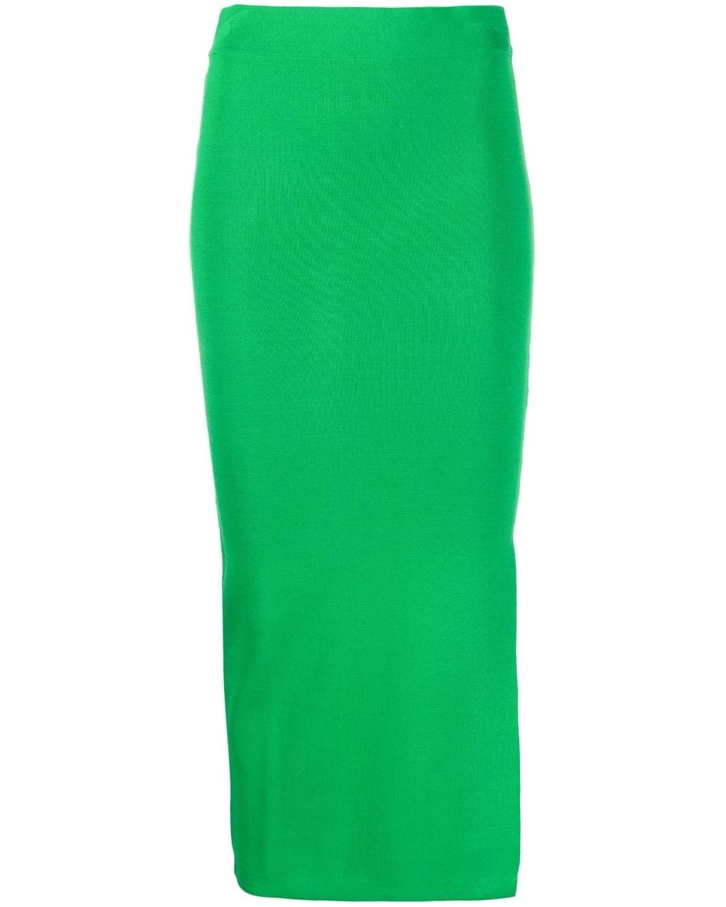 Essentiel Antwerp Dova Slit-detail Midi Skirt in Green | Lyst Australia