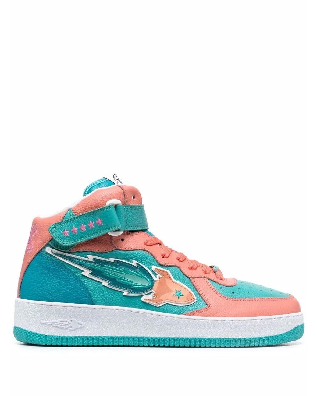 ENTERPRISE JAPAN Blue High-Top-Sneakers Mit Patch