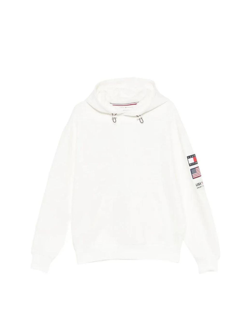 Tommy Hilfiger White Logo-Patch Hoodie for men