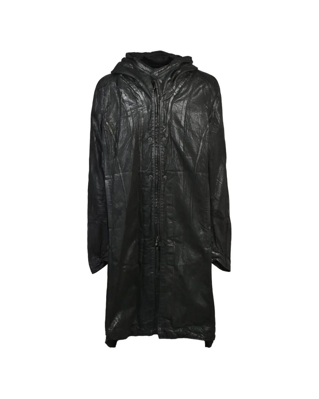 Julius Black Waxed Denim Coat for men