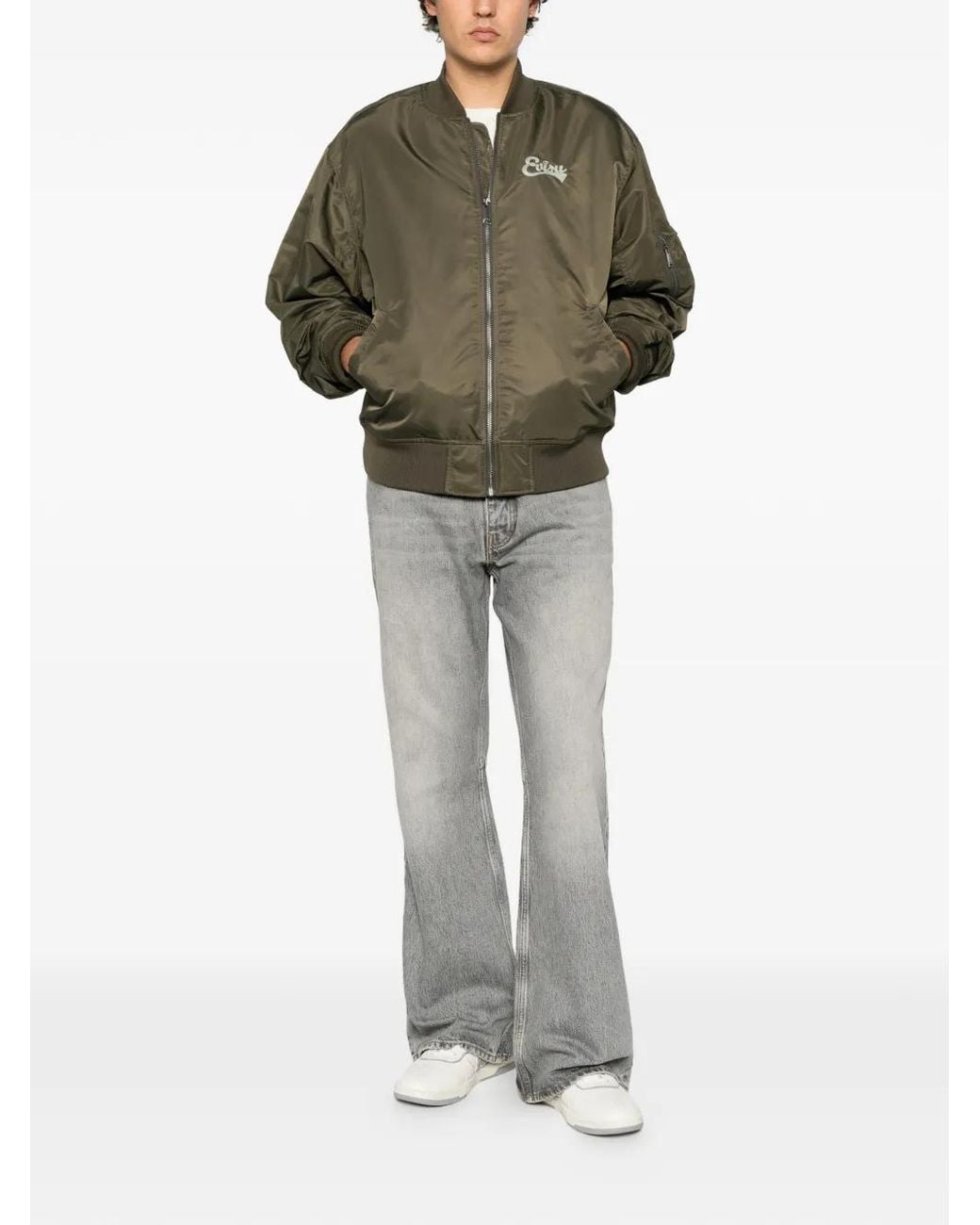 Evisu Green Logo-Print Bomber Jacket for men