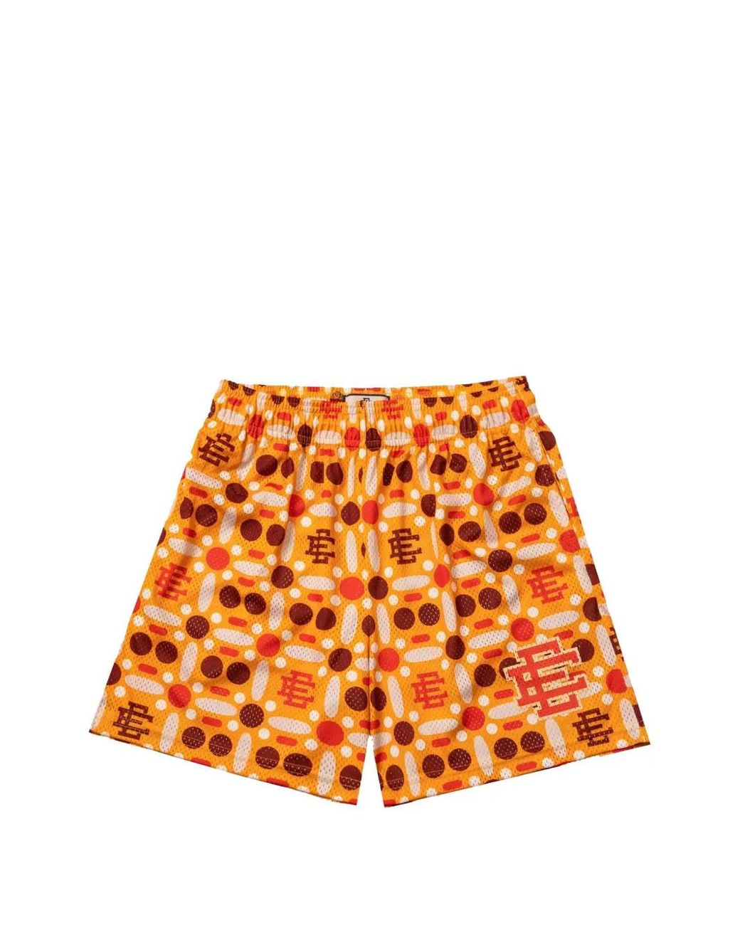 Eric Emanuel Orange Geometric-Pattern Shorts for men