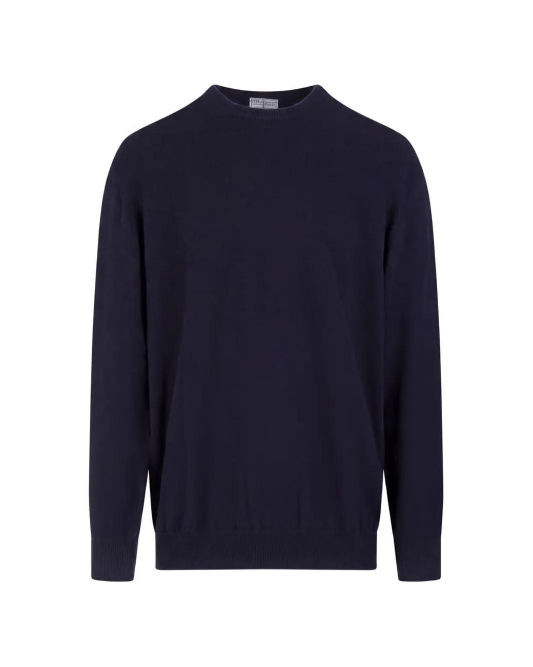 Fedeli Blue Crew-Neck Sweater for men