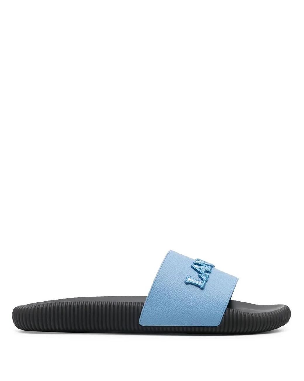 Lanvin Blue Arpège Logo-Embellished Slides for men