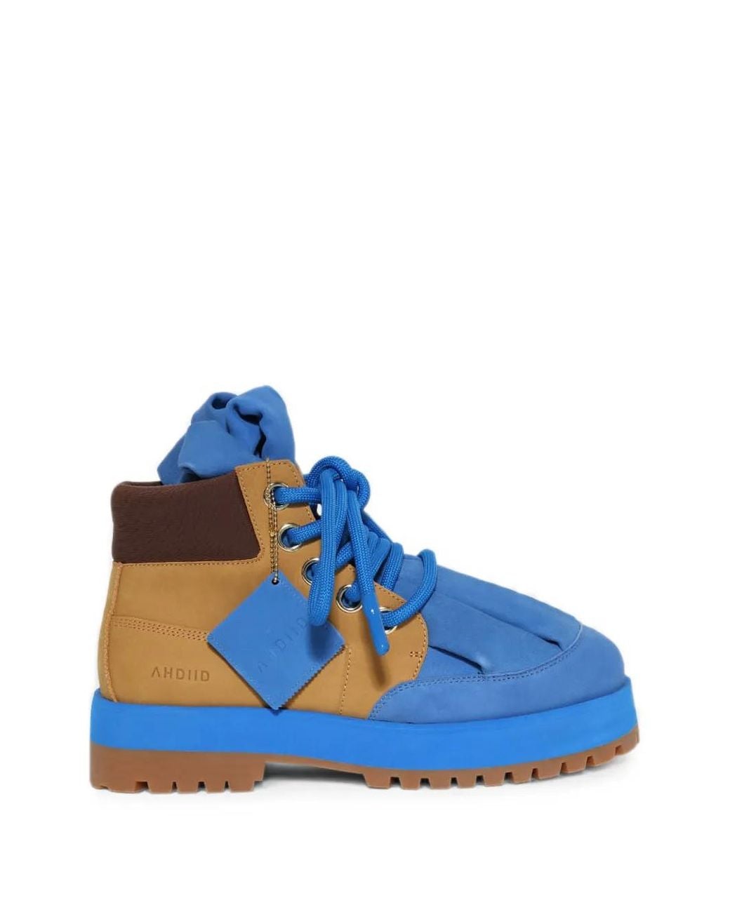 AHDIID Blue New York Lace-Up Boots for men