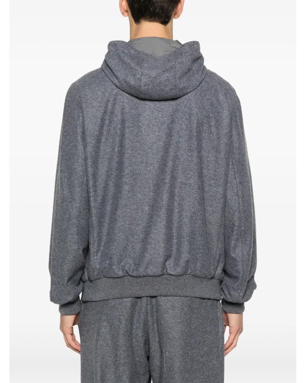 Fedeli Gray Start Zip-Up Hoodie for men