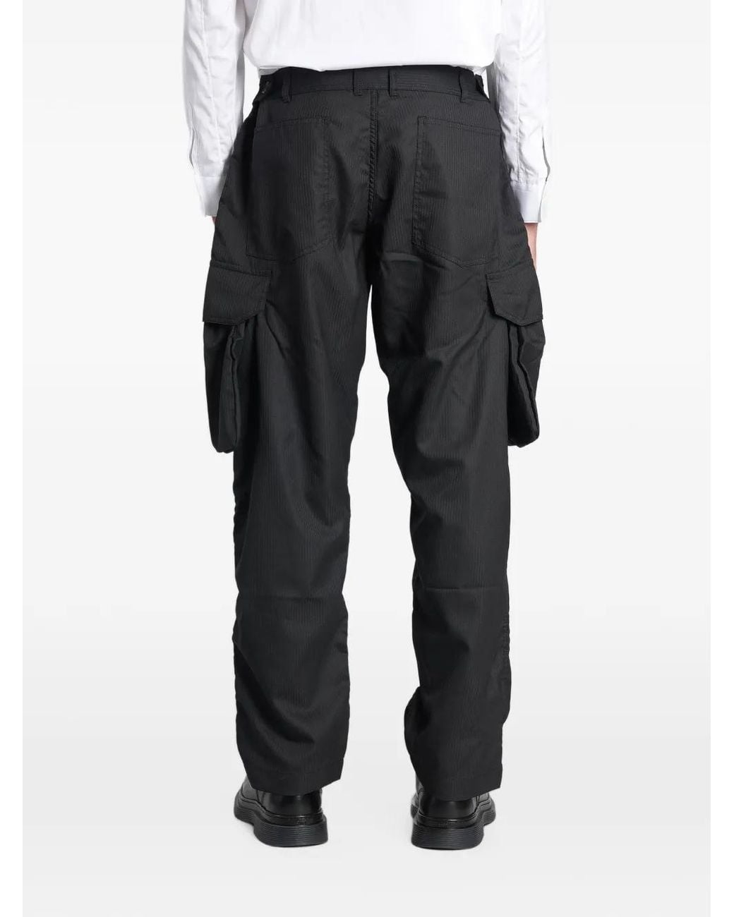 Comme des Garçons Black Derby-Stripe Cargo Pants for men