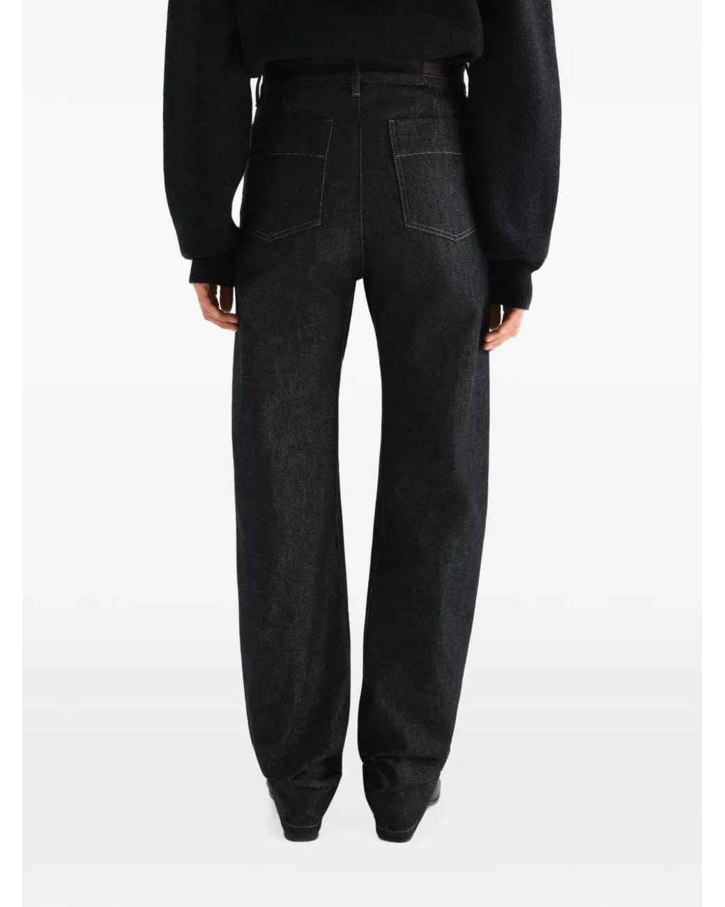 Lemaire Black Five Pockets Twisted Denim Trousers