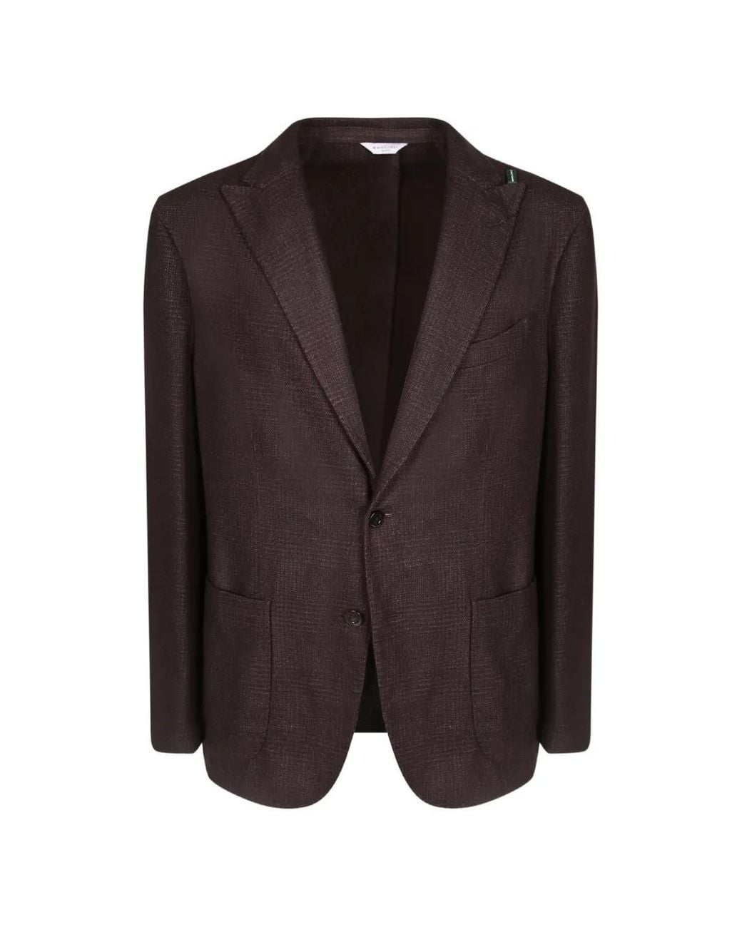 Boglioli Black Check-Pattern Notched-Lapels Blazer for men