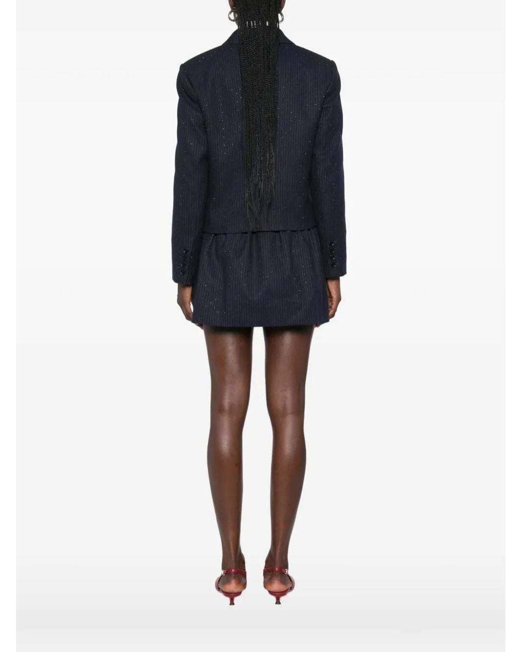 Maje Blue Cropped Suit Jacket