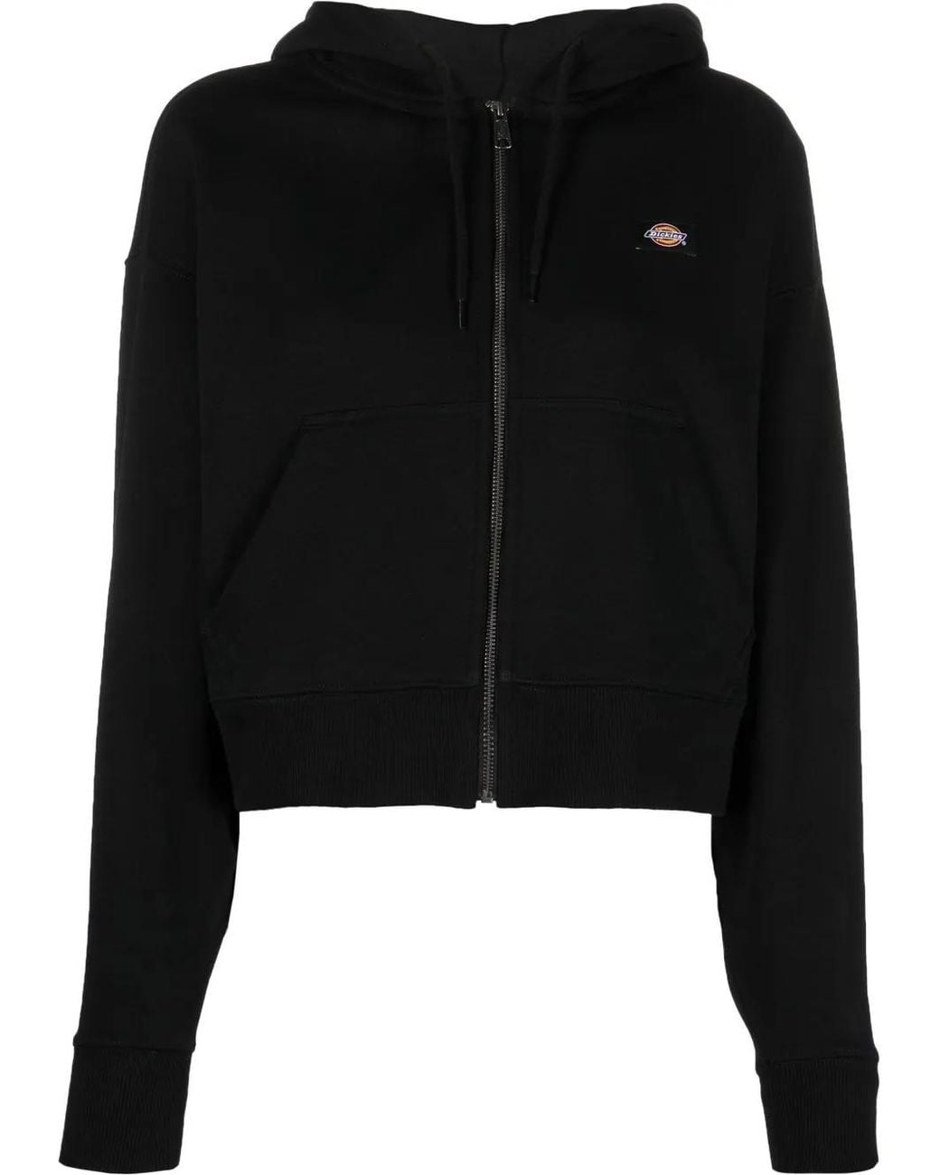 Dickies Black Logo-Patch Zip-Up Hoodie