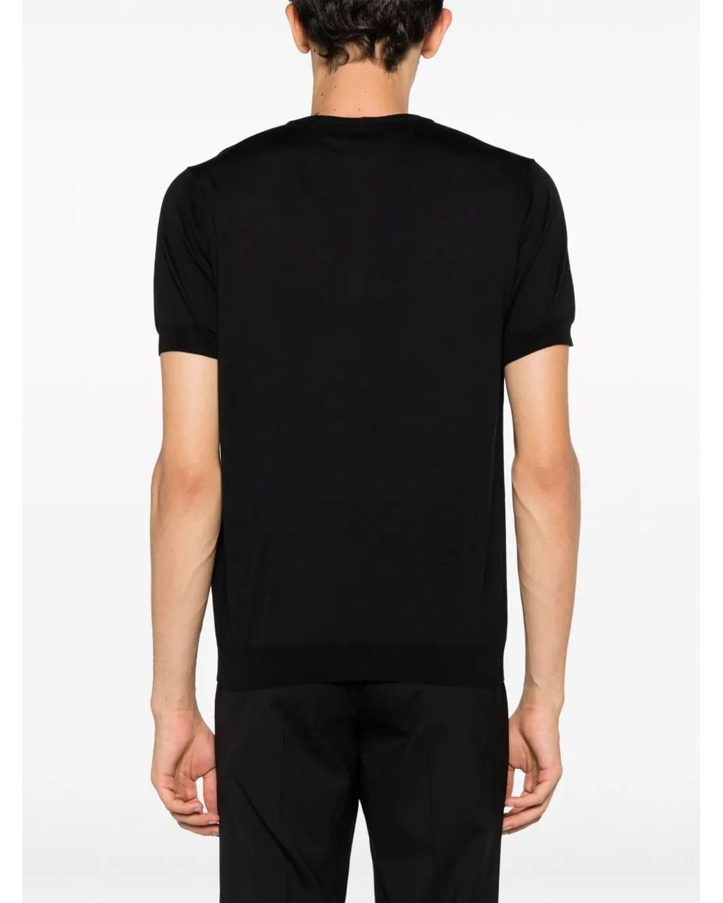 Giorgio Armani Black Fine-Knit T-Shirt for men