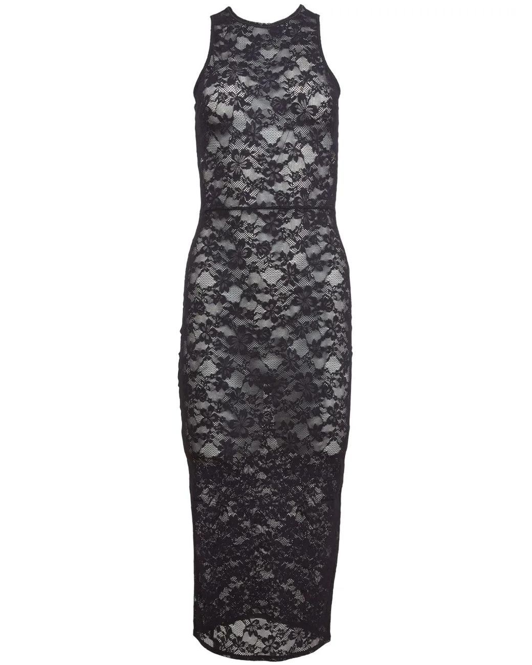 Fleur du Mal Blue Le Stretch Lace Racer Tank Dress